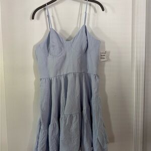 Blue Tiered Ruffled Mini Sundress